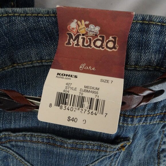 Mudd Juniors Flare Jeans with Belt Size 7 - Picture 7 of 9